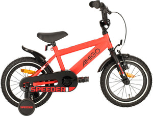 Speeder 14 Inch 24 cm Boys Coaster Brake Red/Black-0