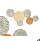 Wall Decoration Gift Decor 23SMB1537 23SMB1537 Brown Grey Metal 76,8 x 4,4 x 50,2 cm (4 Units)-0