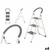 3-step folding ladder Kipit Grey Steel 38 x 117 x 5 cm 35 x 117 x 5 cm (4 Units)-0