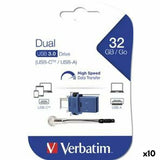 USB stick Verbatim GO SPEED DUAL Blue 32 GB (10 Units)-0