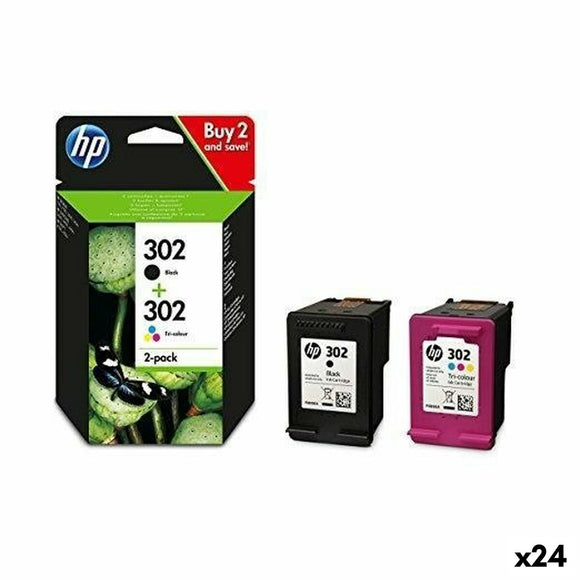 Original Ink Cartridge HP Officejet 3830 - Nº 302 (F6U66AE + F6U65AE) Yellow (24 Units)-0