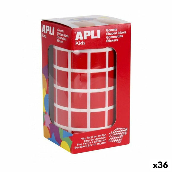 Stickers Apli Gomets Red Squared 15 x 15 cm (36 Units)-0