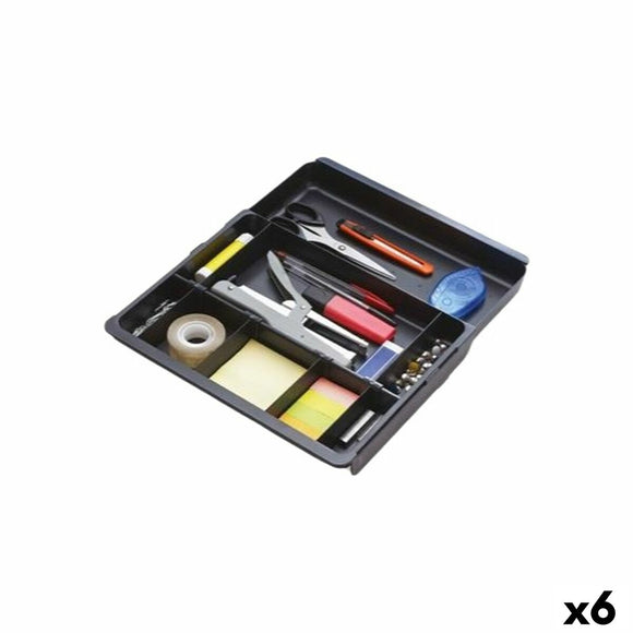 Drawer Organizer Exacompta DRAWINSERT 24,6 x 29,8 x 3,6 cm Plastic Black (6 Units)-0