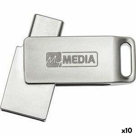USB stick MyMedia HIGH SPEED DUAL Silver 128 GB (10 Units)-0