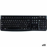 Keyboard Logitech K120 Black Spanish Qwerty (10 Units)-0