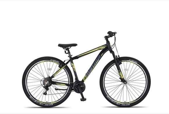 4 Motion MTB 27.5 Inch 47 cm Unisex 21SP Rim Brakes Black/Yellow-0