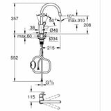 Mixer Tap Grohe Start Flow - 30569000 Brass C-shaped-1