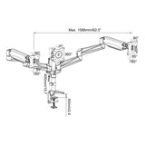 Screen Table Support Digitus by Assmann DA-90363 Black/Grey Black/Silver 27"-2