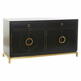 Sideboard DKD Home Decor   Black Golden Metal Poplar 150 x 50 x 80 cm-0