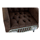 Armchair DKD Home Decor Grey Wood Brown PU (77 x 62 x 80 cm)-5