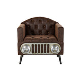 Armchair DKD Home Decor Grey Wood Brown PU (77 x 62 x 80 cm)-2