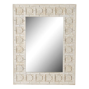 Wall mirror DKD Home Decor White Mango wood Stripped (93,5 x 4,7 x 120,3 cm)-0