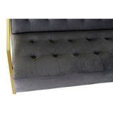 Диван DKD Home Decor Grey Polyester Metal Golden Glam (128 x 70 x 76 см)