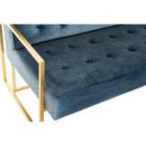 Sofa DKD Home Decor Blau Polyester Metall Modern Golden (128 x 70 x 76 cm)
