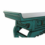 Side table DKD Home Decor Metal Turquoise Oriental Elm (135 x 37 x 89 cm)-2