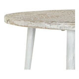 Side table DKD Home Decor 8424001820115 75 x 75 x 50 cm Golden Metal White Mango wood (75 x 75 x 50 cm)-2
