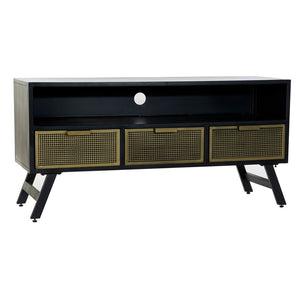 TV-Möbel DKD Home Decor Black Metal Golden (125 x 41 x 62 cm)