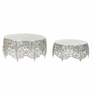 Side table DKD Home Decor Aluminium (2 pcs) (52 x 52 x 25 cm) (63.5 x 63.5 x 30.5 cm)-0