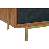 TV furniture DKD Home Decor Brown Black Acacia (130 x 42 x 49 cm)-5