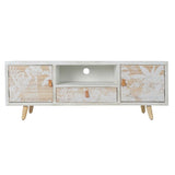 TV furniture DKD Home Decor White Wood Bamboo (140 x 40 x 51 cm)-2