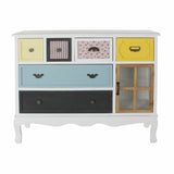 Sideboard DKD Home Decor 103 x 36 x 83 cm Crystal Black Wood White Yellow Sky blue-3