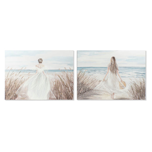 Painting DKD Home Decor Canvas Beach (2 pcs) (120 x 3.8 x 90 cm)