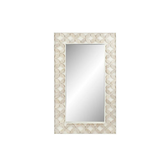 Wall mirror DKD Home Decor Mirror White Mango wood Rhombus (154 x 4 x 92 cm)-0