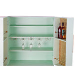 Sideboard DKD Home Decor Bottle rack Metal Wood Turquoise (90 x 48 x 130 cm)-6