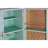 Sideboard DKD Home Decor Bottle rack Metal Wood Turquoise (90 x 48 x 130 cm)-2