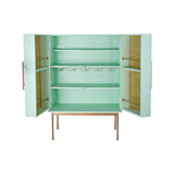 Sideboard DKD Home Decor Bottle rack Metal Wood Turquoise (90 x 48 x 130 cm)-7