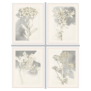 Painting DKD Home Decor Flowers (55 x 2,5 x 70 cm) (4 Units)-0