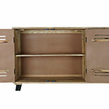 Sideboard DKD Home Decor Black Metal Mango wood (140 x 40 x 93 cm)-3