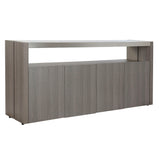 Sideboard DKD Home Decor Crystal Grey Aluminium Oak Tempered Glass (165 x 39 x 76 cm)-0