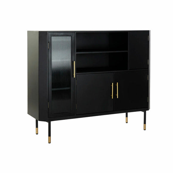 Sideboard DKD Home Decor Black Crystal Golden MDF (120 x 38 x 100 cm)-0