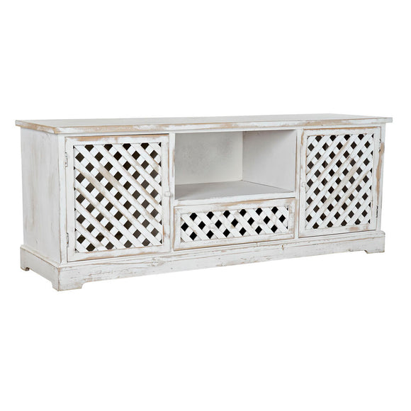 TV furniture DKD Home Decor White 140 x 40 x 54 cm Fir-0