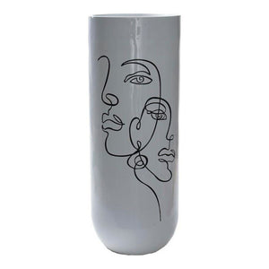 Vase DKD Home Decor Abstract White Resin Modern (35 x 35 x 90 cm)-0