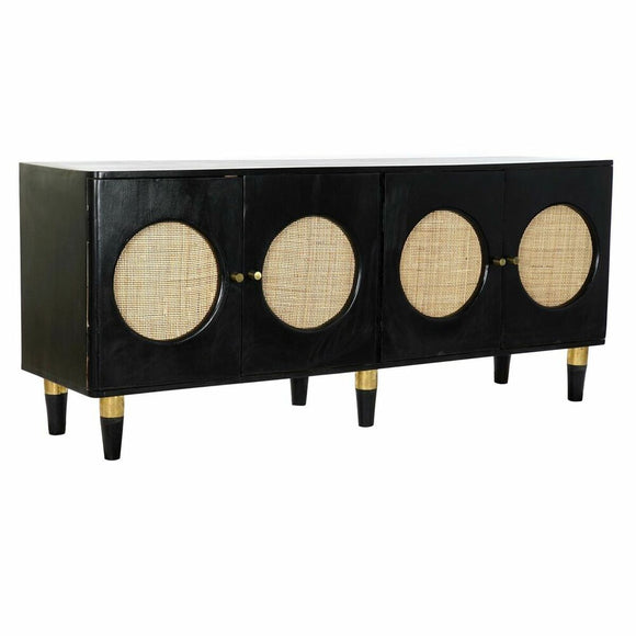 Sideboard DKD Home Decor Black Natural Rattan Mango wood (150 x 40 x 65 cm)-0