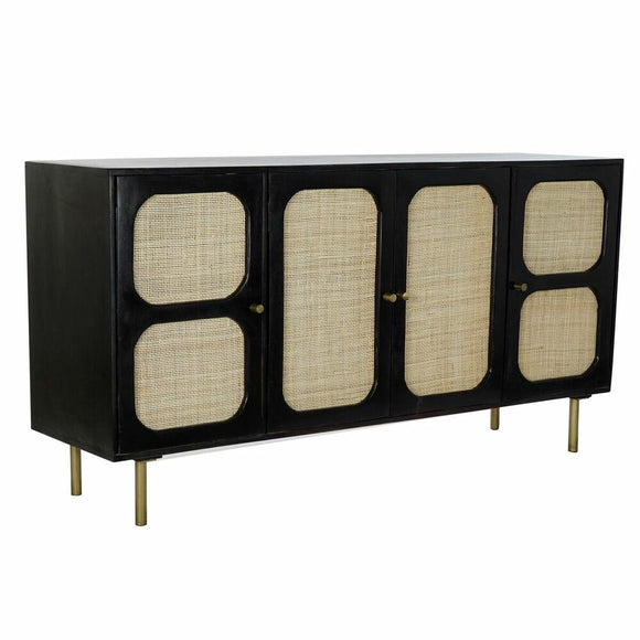 Sideboard DKD Home Decor Black Natural Rattan Mango wood (150 x 40 x 78 cm)-0