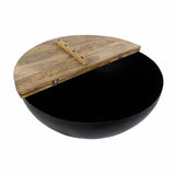 Side table DKD Home Decor Brown Black Metal Mango wood 95 x 95 x 40 cm 93,5 x 93,5 x 40 cm-2