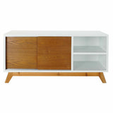 TV furniture DKD Home Decor White 100 x 40 x 50 cm Brown MDF Wood-2