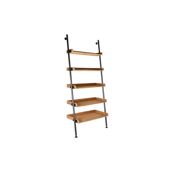 Shelves DKD Home Decor Fir Natural Black Metal 5 Shelves (86 x 45 x 200 cm)-0