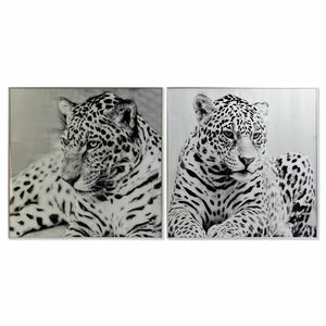 Painting DKD Home Decor Leopard Colonial (100 x 2,5 x 100 cm) (2 Units)-0