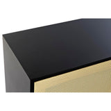 TV furniture DKD Home Decor Black Fir Rattan (160 x 65 x 38 cm)-1