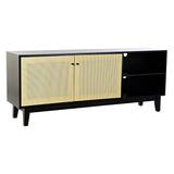 TV furniture DKD Home Decor Black Fir Rattan (160 x 65 x 38 cm)-0
