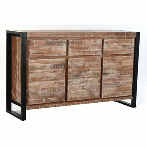 Sideboard DKD Home Decor Natural Black Metal Acacia (140 x 40 x 85 cm)-0