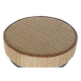 Stool DKD Home Decor Silver Metal Light brown Rattan (44 x 41 x 82 cm)-3