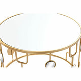 Set of 2 small tables DKD Home Decor Mirror Golden Metal (80 x 80 x 45 cm) (2 pcs)-2