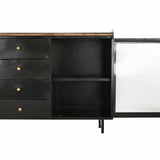 Sideboard DKD Home Decor Natural Black Golden Metal Mango wood (145 x 40 x 85 cm)-6