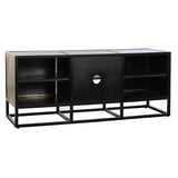 TV furniture DKD Home Decor Black Metal Wood (120 x 37 x 50 cm)-2