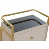 Side table DKD Home Decor Beige Golden Metal Crystal 60 x 35 x 75 cm-1